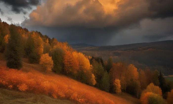 evangelický kostel v Krabčicích – autumn