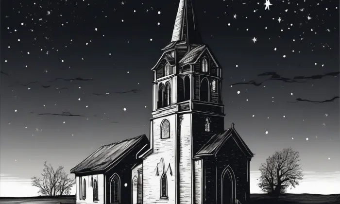 evangelický kostel ve Strmilově – noc