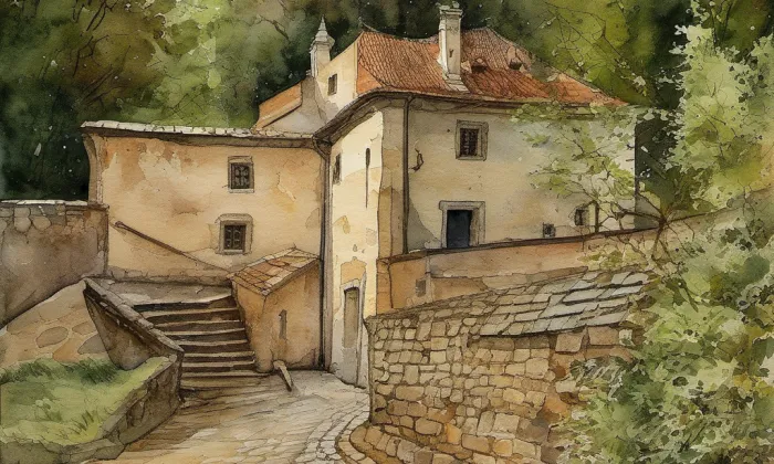 Falštejn – akvarel