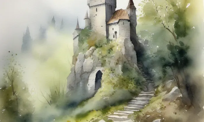 Gutštejn – akvarel