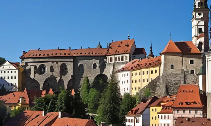 Historické centrum Českého Krumlova – noc