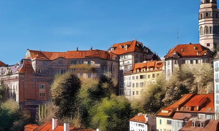 Historické centrum Českého Krumlova – spring