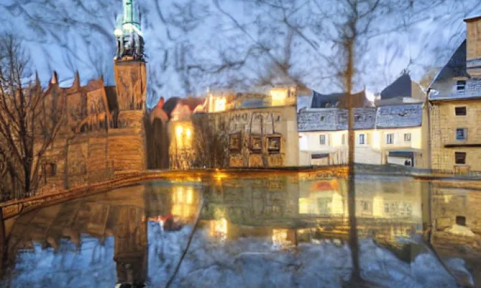 Historické centrum města Telč – noc