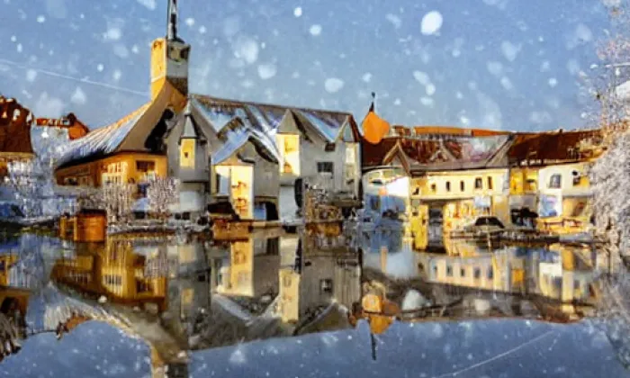 Historické centrum města Telč – winter