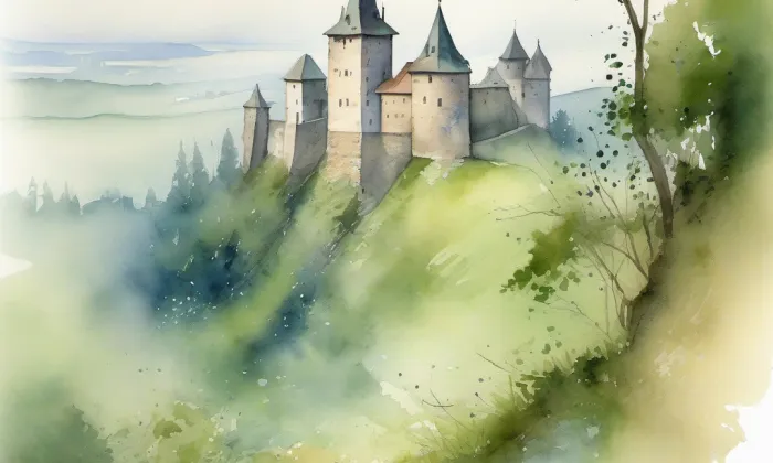 Hněvín – akvarel