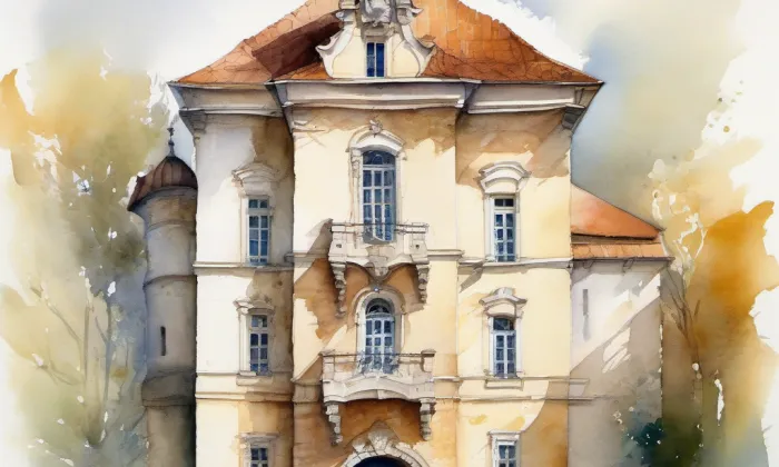 Hoštice – akvarel