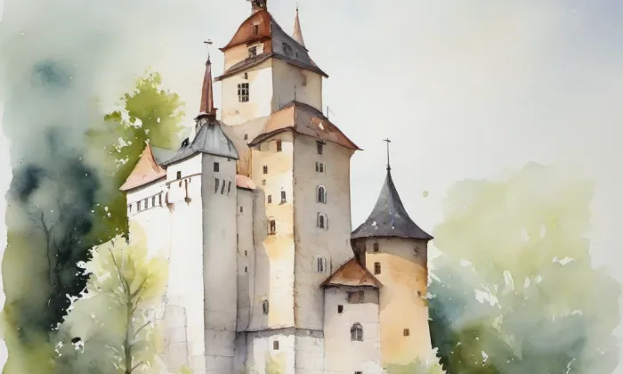Hrádek nad Nisou – akvarel