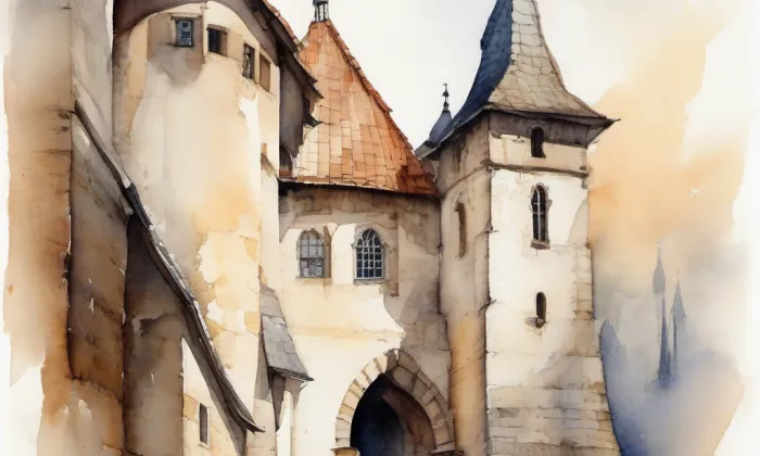 Hrádek u Sudoměře – akvarel
