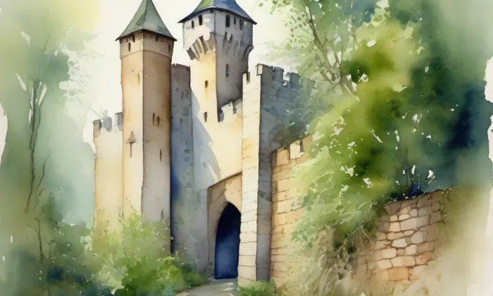 Hrad na Zámeckém vrchu – akvarel