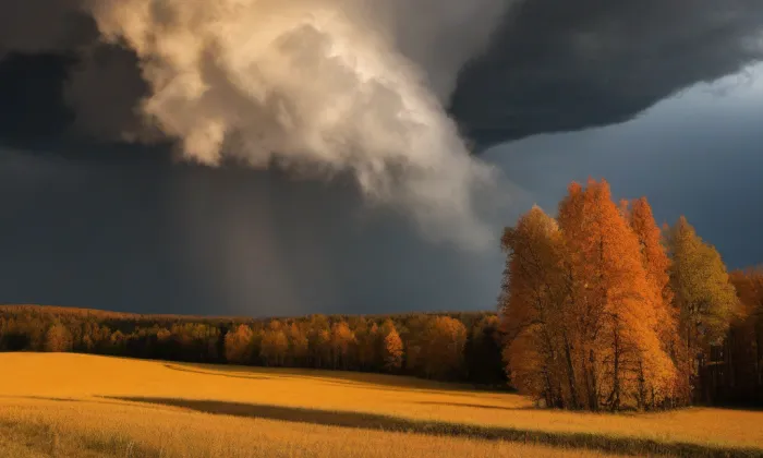 husitský kostel v Heřmanově Městci – autumn