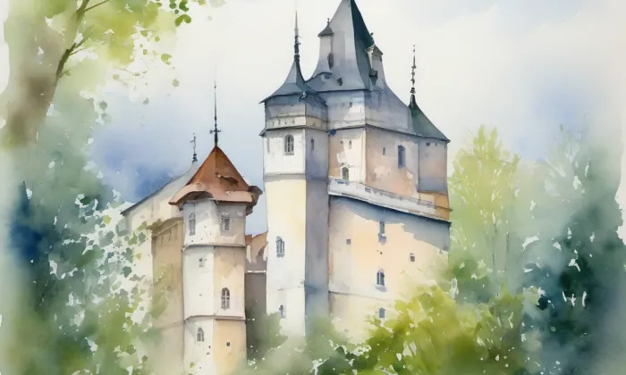 Jánský zámeček – akvarel