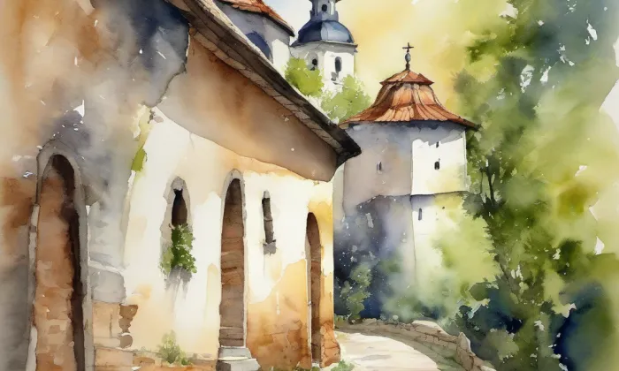 Ježův hrad – akvarel