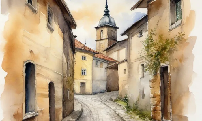 Ještěd – akvarel