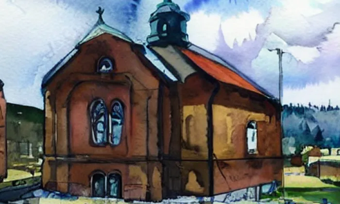 kaple Nejsvětější Trojice (Klášterská Lhota) – akvarel