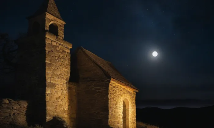kaple Panny Marie (České Žleby) – noc