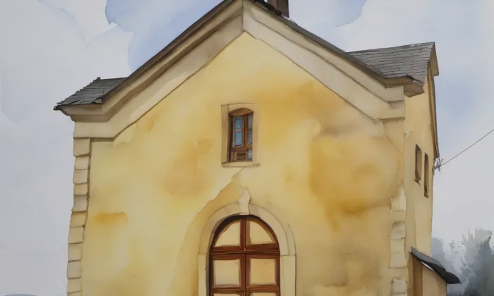 kaple Panny Marie Sedmibolestné (Libotov) – akvarel