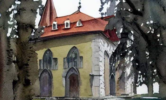 kaple svaté Anny (Chocenice) – akvarel