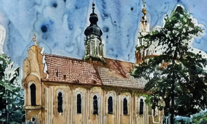 kaple svaté Anny (Mnichovo Hradiště) – akvarel