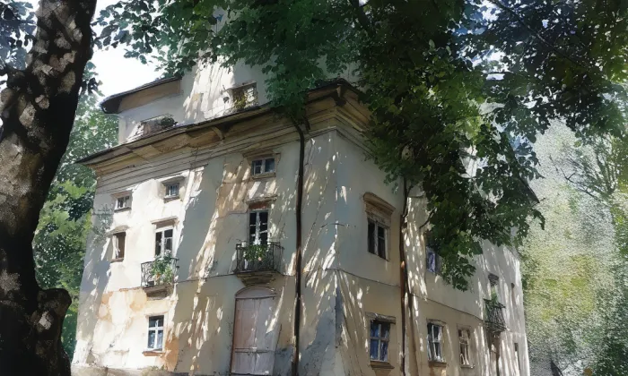 kaple svaté Anny (Pelhřimov) – akvarel
