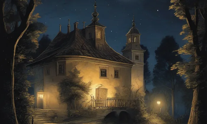 kaple svaté Rozálie (Arnultovice) – noc