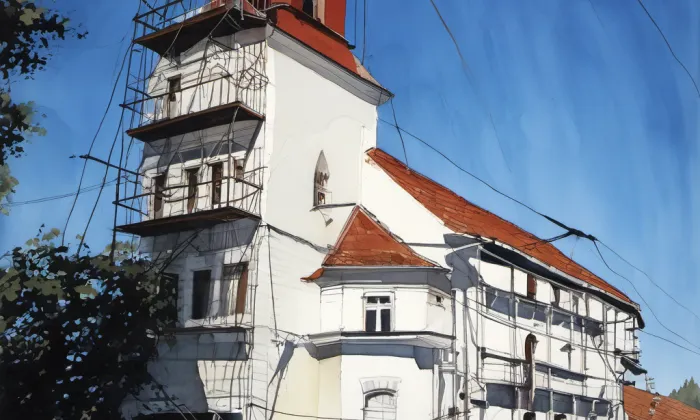 kaple svatého Antonína (Okřešice) – akvarel