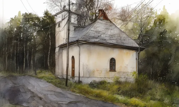 Kaple svatého Floriána (Bučávka) – akvarel