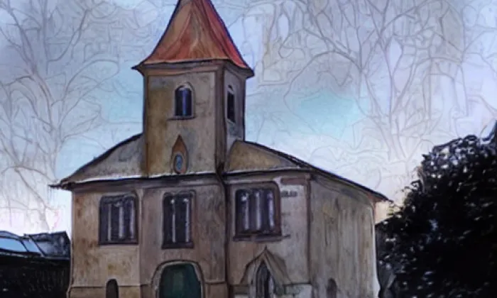 kaple svatého Jana Nepomuckého (Orlová) – akvarel