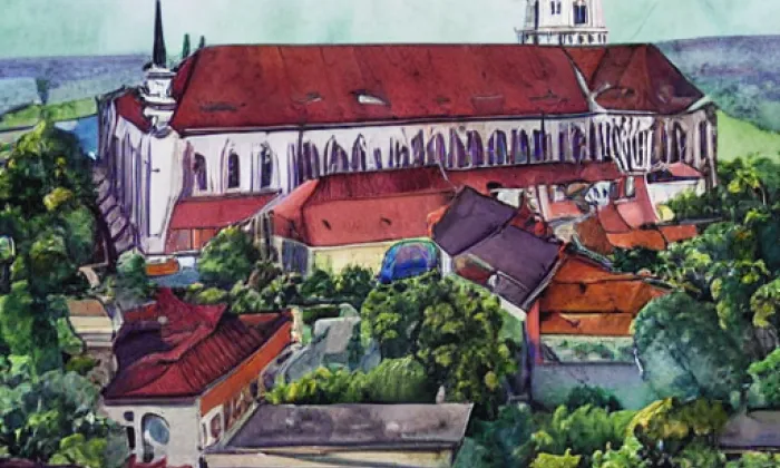 kaple svatého Vavřince (Litoměřice) – akvarel