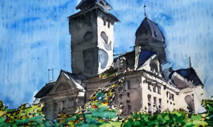 Karlštejn – akvarel