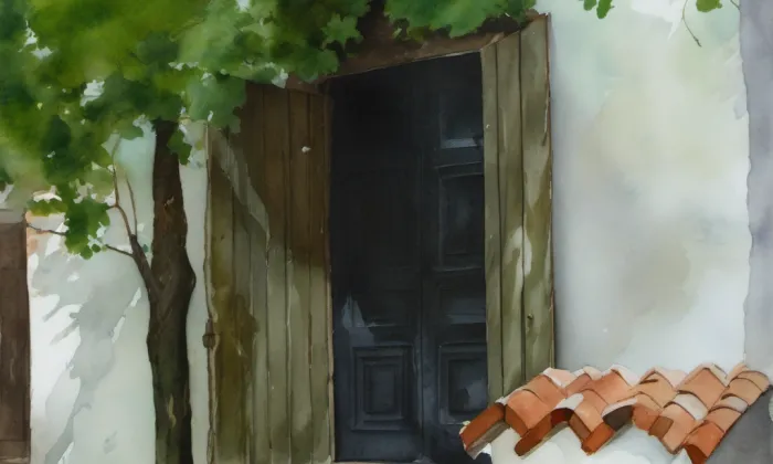 Klášter Nepomuk – akvarel