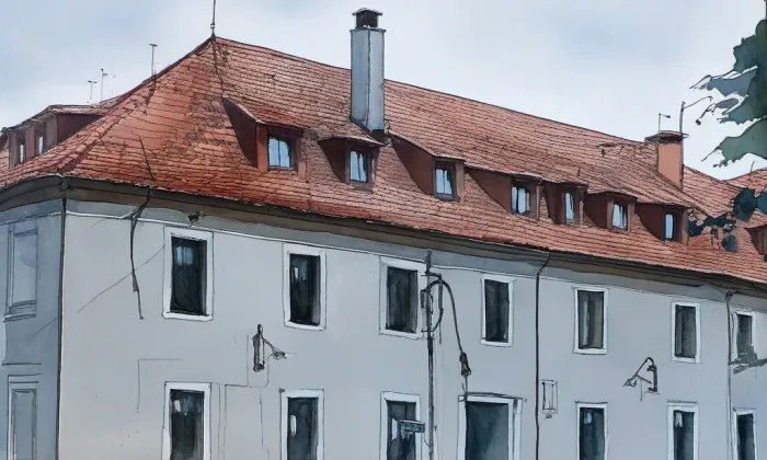 Klášter piaristů – akvarel