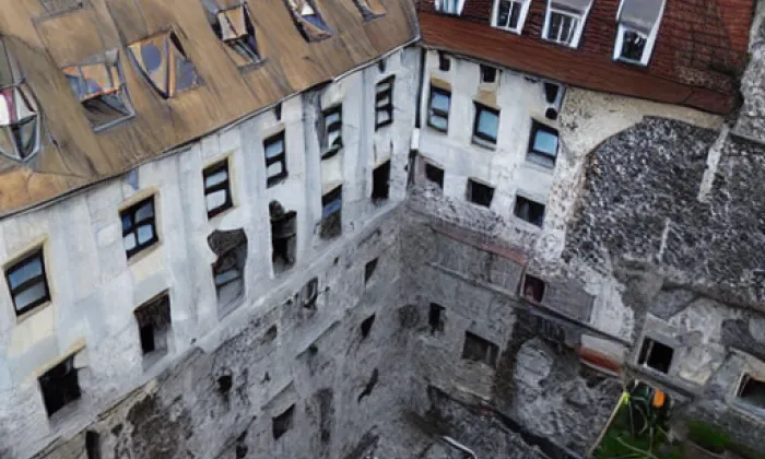 Konvent oblátů (Ústí nad Labem) – akvarel