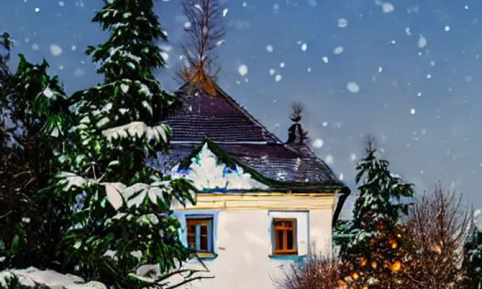 Kostel Nalezení svatého Kříže (Rybí) – winter