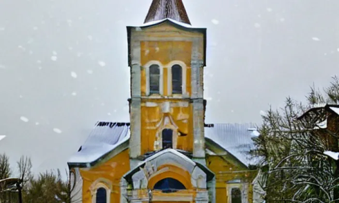 Kostel Nanebevstoupení Páně (Stará Role) – winter