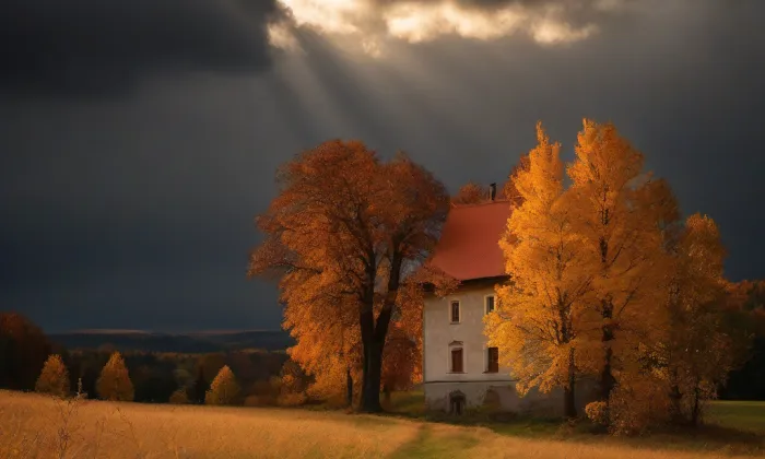kostel Nanebevzetí Panny Marie (Dobrá Voda) – autumn