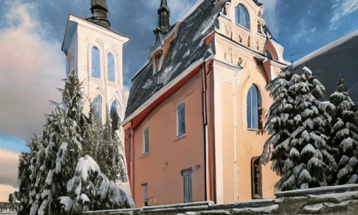 Kostel Nanebevzetí Panny Marie (Petrovice) – winter