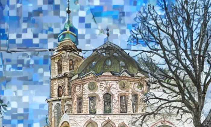 Kostel Nanebevzetí Panny Marie (Starkoč) – akvarel