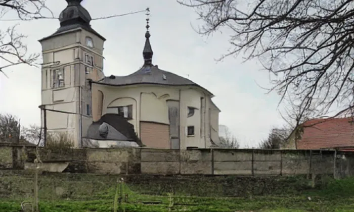 Kostel Nanebevzetí Panny Marie (Velešice) – akvarel