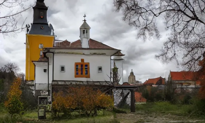Kostel Nanebevzetí Panny Marie (Velešice) – autumn