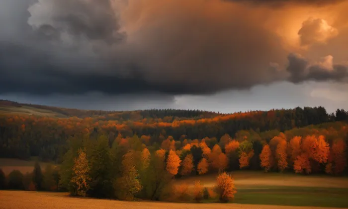 Kostel Narození Panny Marie (Běrunice) – autumn