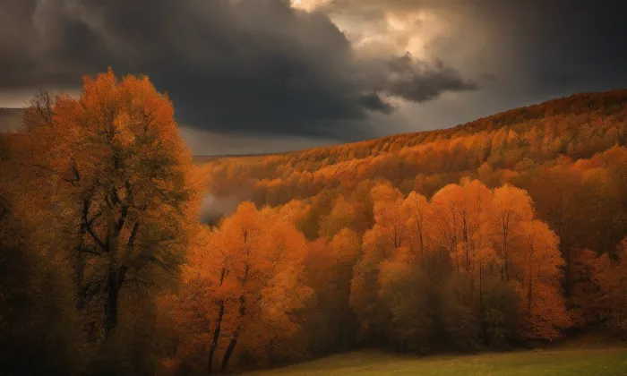 Kostel Narození Panny Marie (Buškovice) – autumn