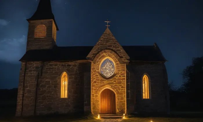 kostel Narození Panny Marie (Kotouň) – noc