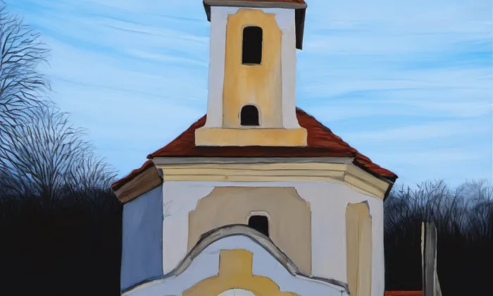 kostel Narození Panny Marie (Neslovice) – noc