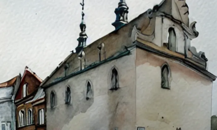 kostel Narození Panny Marie (Opatovec) – akvarel