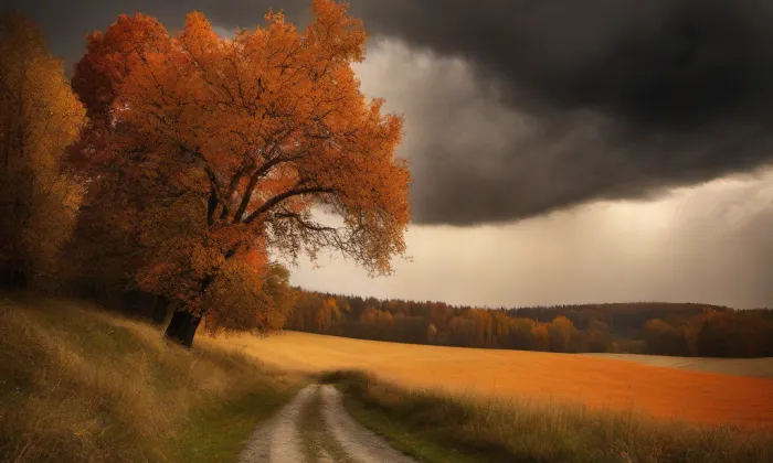 kostel Narození Panny Marie (Opatovec) – autumn
