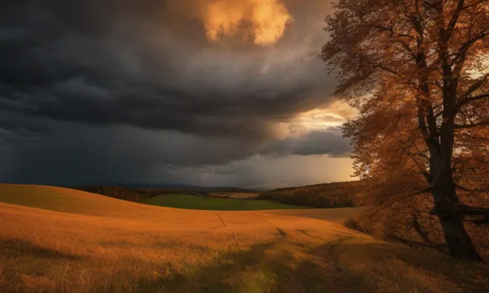 kostel Narození Panny Marie (Průhonice) – autumn