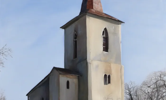 Kostel Narození svatého Jana Křtitele (Vlkov nad Lesy) – winter