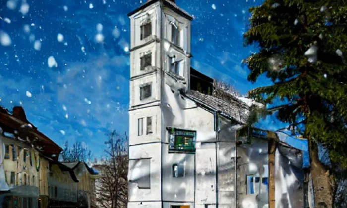 kostel Narození svatého Jana Křtitele (Český Rudolec) – winter