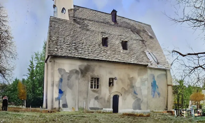 Kostel Navštívení Panny Marie (Deštné) – akvarel