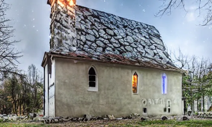 Kostel Navštívení Panny Marie (Deštné) – noc